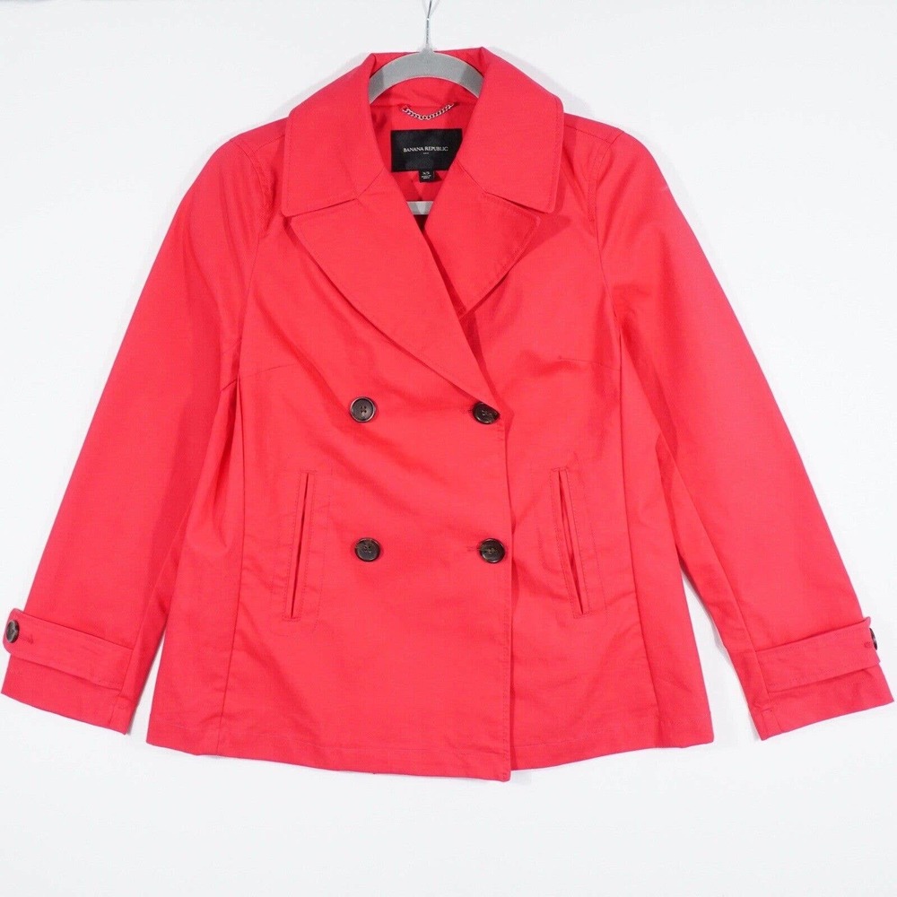 Banana Republic Women's Double Breasted Pea Coat Size XS Button Blazer Jacket